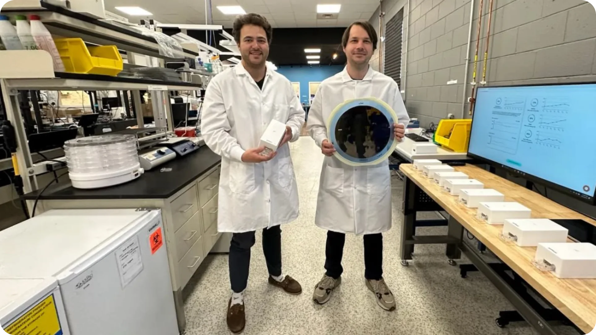 Co-founders in a lab